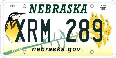NE license plate XRM289