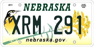 NE license plate XRM291