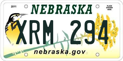 NE license plate XRM294