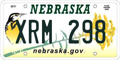 NE license plate XRM298