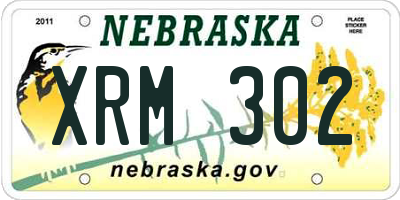 NE license plate XRM302