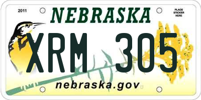 NE license plate XRM305