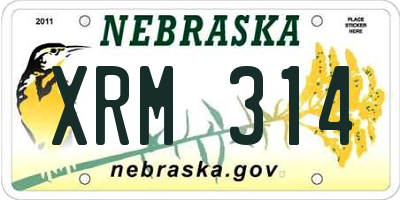 NE license plate XRM314