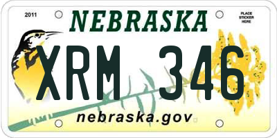 NE license plate XRM346