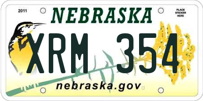 NE license plate XRM354