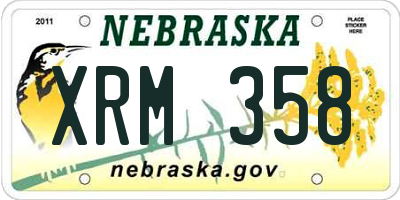 NE license plate XRM358
