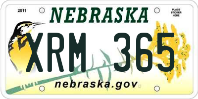 NE license plate XRM365