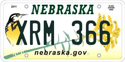 NE license plate XRM366