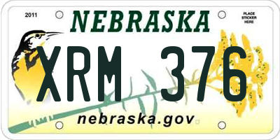 NE license plate XRM376