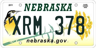 NE license plate XRM378