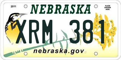 NE license plate XRM381