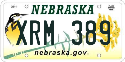 NE license plate XRM389