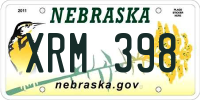 NE license plate XRM398