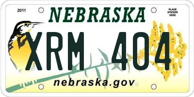 NE license plate XRM404