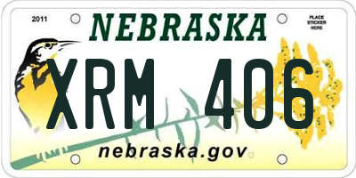 NE license plate XRM406