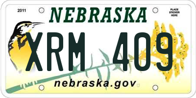 NE license plate XRM409