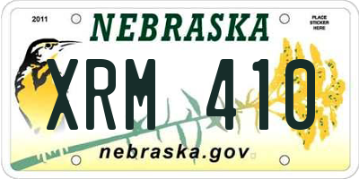 NE license plate XRM410