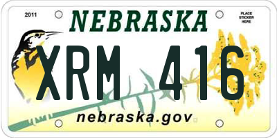 NE license plate XRM416