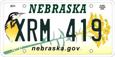 NE license plate XRM419