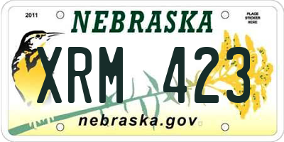 NE license plate XRM423