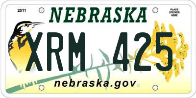 NE license plate XRM425