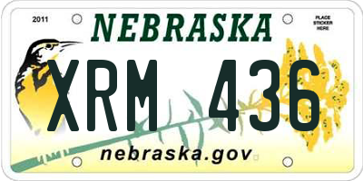 NE license plate XRM436