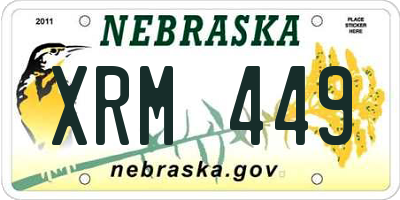 NE license plate XRM449