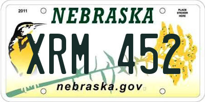 NE license plate XRM452