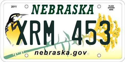 NE license plate XRM453