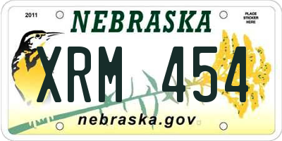 NE license plate XRM454