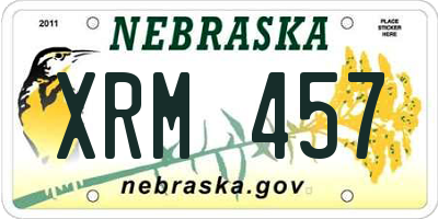 NE license plate XRM457