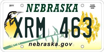 NE license plate XRM463