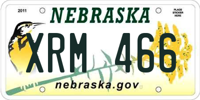 NE license plate XRM466