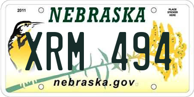 NE license plate XRM494