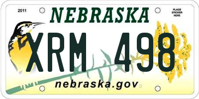 NE license plate XRM498