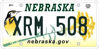 NE license plate XRM508