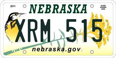 NE license plate XRM515
