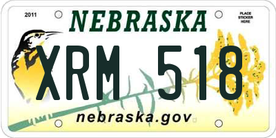 NE license plate XRM518