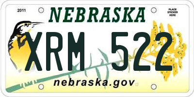 NE license plate XRM522