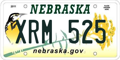 NE license plate XRM525