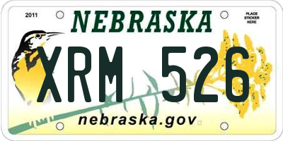 NE license plate XRM526