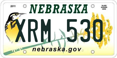 NE license plate XRM530