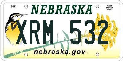NE license plate XRM532