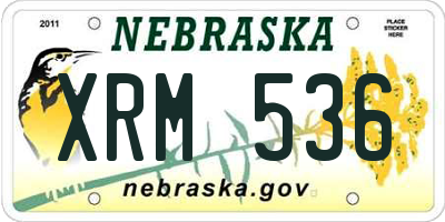NE license plate XRM536