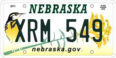 NE license plate XRM549