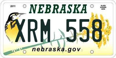 NE license plate XRM558