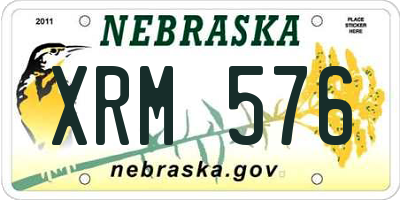 NE license plate XRM576