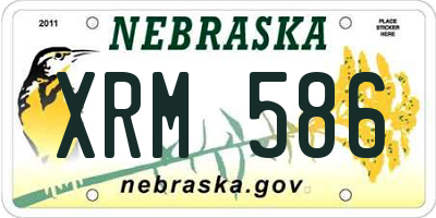 NE license plate XRM586