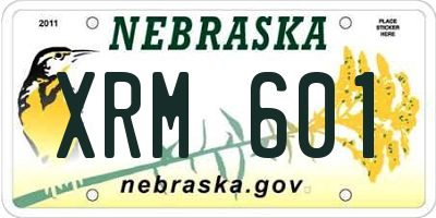 NE license plate XRM601