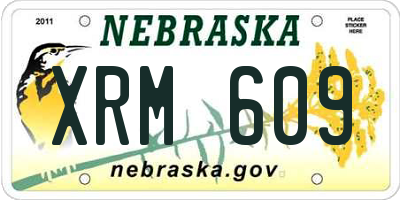 NE license plate XRM609